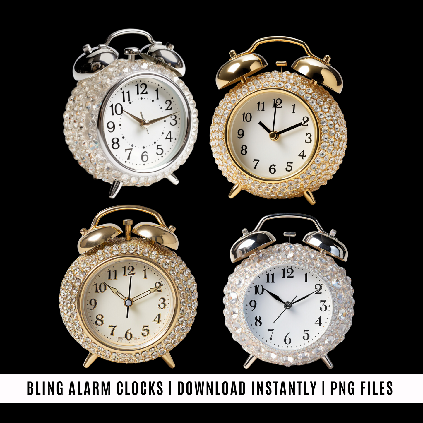 Luxury Bling Clocks PNG