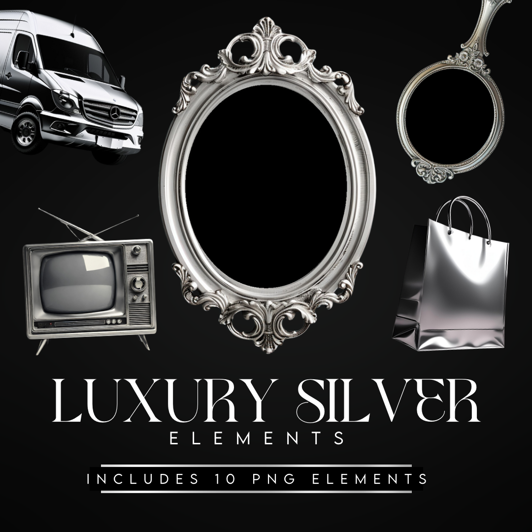 Luxury Silver Elements PNG